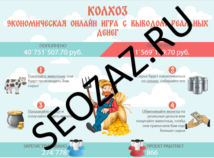 Экономическая игра удивительный Колхоз игра с выводом денег